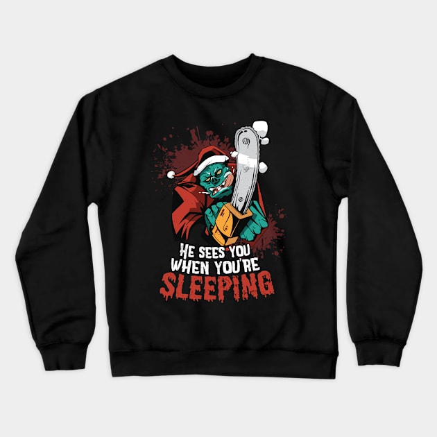 scary santa Crewneck Sweatshirt by D.O.A